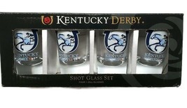 2017 Official Kentucky Derby (4) Shot Glass Set 1.25oz 143rd Running Horse Race - £10.53 GBP