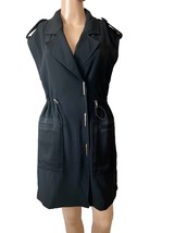 Karen Millen Luxe Utility-Kleid aus Crêpe mit Satinrückseite, 34, XS - £82.78 GBP