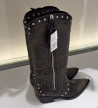 ZARA BNWT 2025. BROWN COWBOY STUDDED BOOTS KNEE HIGH. 3030/510/700 - $176.55
