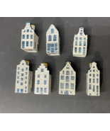 KLM Delft Ware Miniature Blue House set of 7 numbers 13-15-19-33-34-37-3... - £132.34 GBP