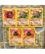 Vtg 90s Y2K Pokemon Cards Fossil Lot of 5 Ground Type Geodude Gravler Golem - $26.28 CAD