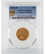 1911-D $5 Gold US Indian Half Eagle Graded by PCGS as AU Details - Cleaned - $220,441.97 MXN