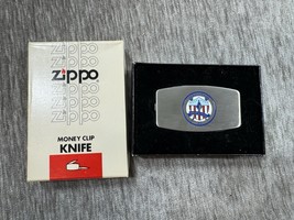 Vintage Zippo Money Clip Knife DESRON 20 Chrome w Box US Navy Destroyer ... - $59.39
