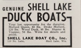 1942 Print Ad Genuine Shell Lake Duck Boats Made in Shell Lake,Wisconsin - $6.28