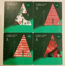 Starbucks 2019 DIY Merry Little Tree Gift Card Set of 4 Christmas Holiday NEW - £7.95 GBP