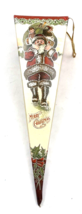 Vintage Shackman Christmas Candy Container Paper Cone 9.5&quot; Santa Hong Kong - $18.00