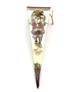 Vintage Shackman Christmas Candy Container Paper Cone 9.5&quot; Santa Hong Kong - $24.64 CAD