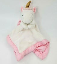 Carters Unicorn Security Blanket White Pink Gold 67211 Baby Girl Lovey B35 - £9.55 GBP