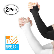 2 Pairs Cooling Arm Sleeves Uv Sun Protection Basketball Golf Cycling Me... - £14.33 GBP