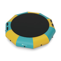 10' Inflatable Water Bouncer Splash Padded Water Trampoline Yellow & Green - £360.30 GBP