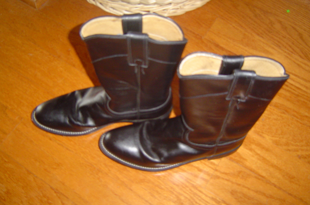45: Bottes en cuir Old West Roper avec semelle en caoutchouc