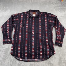 VTG Rustler Wrangler Men&#39;s Western Pearl Snap Shirt Black Aztec Southwest XL - £28.80 GBP