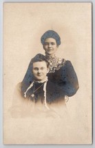 RPPC Two Lovely Edwardian Ladies Beautiful Crochet Yoke Studio Postcard G25 - £7.79 GBP