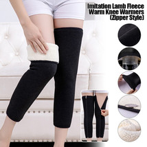 Plush and Thick Imitation Lamb Velvet Warm Leg Warmer Double Layer Zipper Style - £9.92 GBP