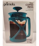 Primula Tempo  Teal 6 Cup Glass Coffee Press  NIB - $19.79