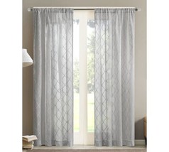 Madison Park Irina Rod Pocket Sheer Window Curtain Panel Size 50 X 84 Color Gray - £40.35 GBP