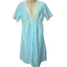 Vintage Pinehurst Lingerie Short Peignoir Set Powder Blue Size M 2pc Gown Lace - £39.18 GBP