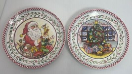 Lot Of Two Vintage Lillian Vernon Christmas Plate - Christmas Tree &amp; San... - £14.25 GBP
