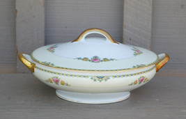 Vintage Noritake Severy Round Covered Vegetable Floral Clusters Gold Rim 81603 - £31.37 GBP