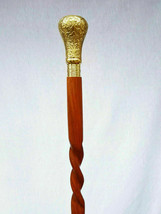 Nautical Style Antique Vintage Brass Handle Brown Wooden Walking Cane Stick Gift - £26.16 GBP