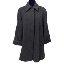 Albert Nipon Studio Overcoat Size 6 Black Wool Long Jacket - £64.20 GBP