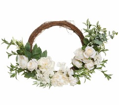 Casa Zeta-Jones 24&quot; Illuminated Spring Floral Wreath in Cream - £58.11 GBP