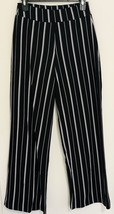 Harve Benard Size Small Black White Stripe pull on Stretch wide leg pants - £13.84 GBP
