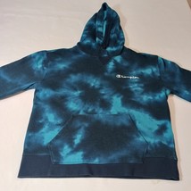 Champion Men's Turquoise & Dyed Blue Drawstring Hoodie Pullover Sweatshirt Sz M image 8