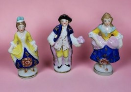 3 Miniature Antique Victorian Chelsea Germany Porcelain Figurines Gold Anchor - $106.88