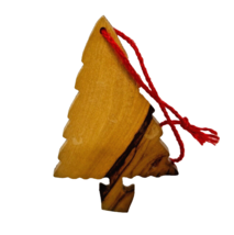 Vintage Handmade Spalted Wood Christmas Tree Ornament 3 inch - £8.35 GBP