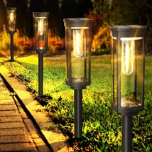 Solar Pathway Lights Outdoor 6 Pack, Bright Solar Path Light Outside Waterproof, - £67.92 GBP