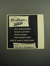 1957 Salton Hotray Ad - The automatic food warmer that keeps hot foods hot - £14.50 GBP