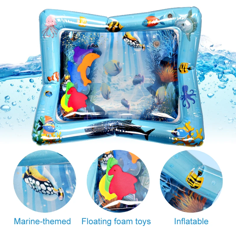 Water Mat Inflatable Patted Pad Creative Baby Cushion Infant Toddler Water Play - £14.00 GBP