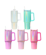 40oz Sublimation Glitter Holographic Stainless Steel Tumbler w/ Handle - $23.23 CAD