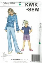 Kwik Sew Sewing Pattern 3055 Tops Skirt Pants Girls Size 4-7 - $9.74