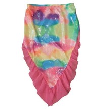 Size 4/5 Childs Mermaid Tail Skirt Rainbow Pink Ruffle - £10.73 GBP