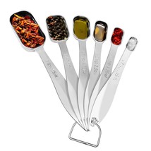 Measuring Spoon Set - Kitchen Measuring Spoons Stainless Steel (6 Pcs) - £23.58 GBP