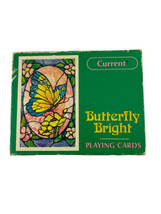 Current Inc. Playing Cards Butterfly Bright Stained Glass Style Vintage 1980 - £15.18 GBP