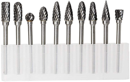 Double Cut Rotary Burrs Die Grinder Drill Bits For Woodworking Engraving 10 Pcs - £19.20 GBP