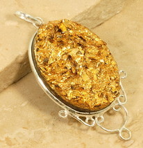 Sterling Silver Gold Druzy Gemstone Pendant - $49.99