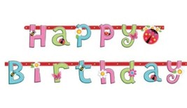 Garden Girl Happy Birthday Letter Banner Flowers Bees Lady Bug Decoratio... - £4.68 GBP