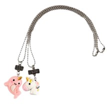 2 pc Best Friends Unicorn Narwal BFF Friendship Necklaces Kids Jewelry Set  image 3