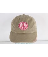 Vintage Life is Good Distressed Spell Out Peace Sign Cotton Hat Cap Beige - $24.70