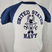 Vintage United States Navy Sweatshirt Medium Raglan Short Sleeves Double... - £31.87 GBP