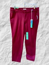 OLD NAVY FLAT FRONT SOLID BURGUNDY ANKLE LENGTH REGULAR PIXIE LONG PANTS... - £24.25 GBP