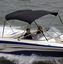 Shademate 80312 Black Bimini Top Poly Fabric &amp; Boot Only,4Bow,8’L,54&quot;H,54”-60”W - £271.69 GBP