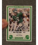 VTG Retro 1990&#39;s Saskatchewan Roughriders Dan Farthing #10 AUTOGRAPHED Card - $21.54