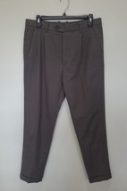 Allsaints Pants Men 30 Brown Wool Blend Tallis Trouser Cropped Cuffed Pl... - $50.30