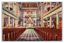 Jackson Square Cathedral Interior New Orleans LA UNP Linen Postcard Y6 - £1.54 GBP