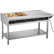 VEVOR 4-Pan Commercial Food Warmer, Electric Steam Table, Temperature Co... - €532,40 EUR